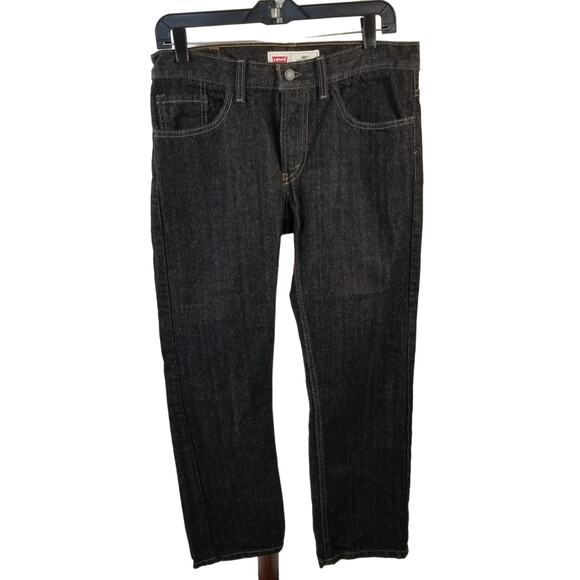Levi's Black Denim Jeans 505 Straight 10 Husky  30 x 26 - Picture 1 of 5